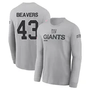 Youth Darrian Beavers New York Giants Gray 2024 Salute to Service Long Sleeve T-Shirt