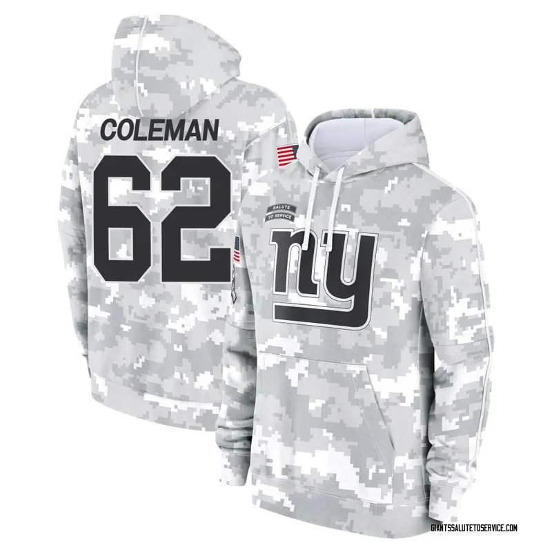 Youth Davon Coleman New York Giants Camo Arctic 2024 Salute to Service Club Fleece Pullover Hoodie