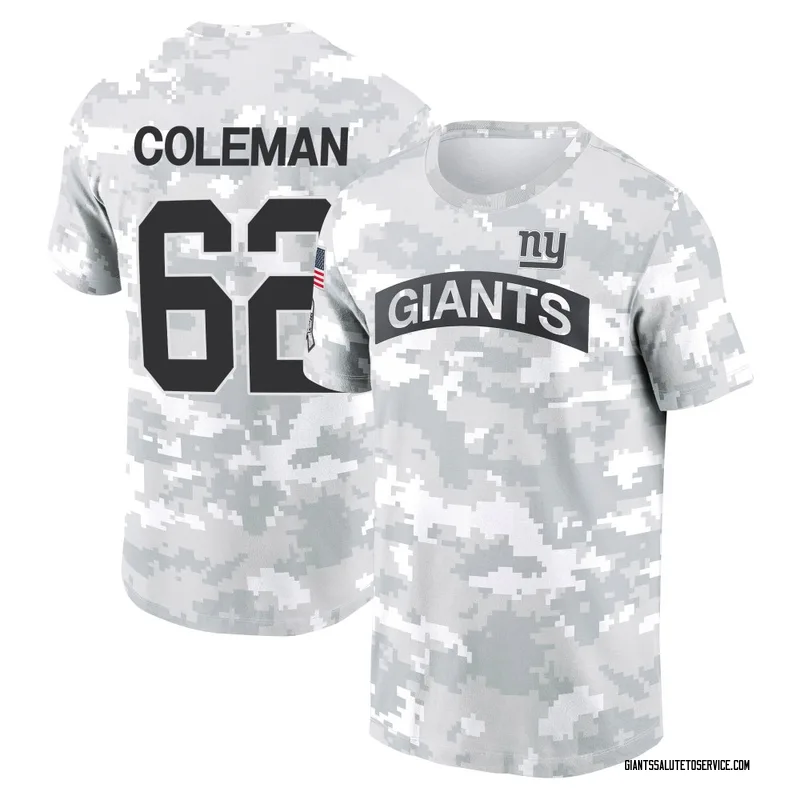 Youth Davon Coleman New York Giants Camo Arctic 2024 Salute to Service Performance T-Shirt