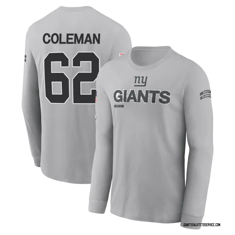 Youth Davon Coleman New York Giants Gray 2024 Salute to Service Long Sleeve T-Shirt
