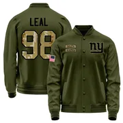 Youth DeMarvin Leal New York Giants Olive Salute to Service Sideline Performance Jacket