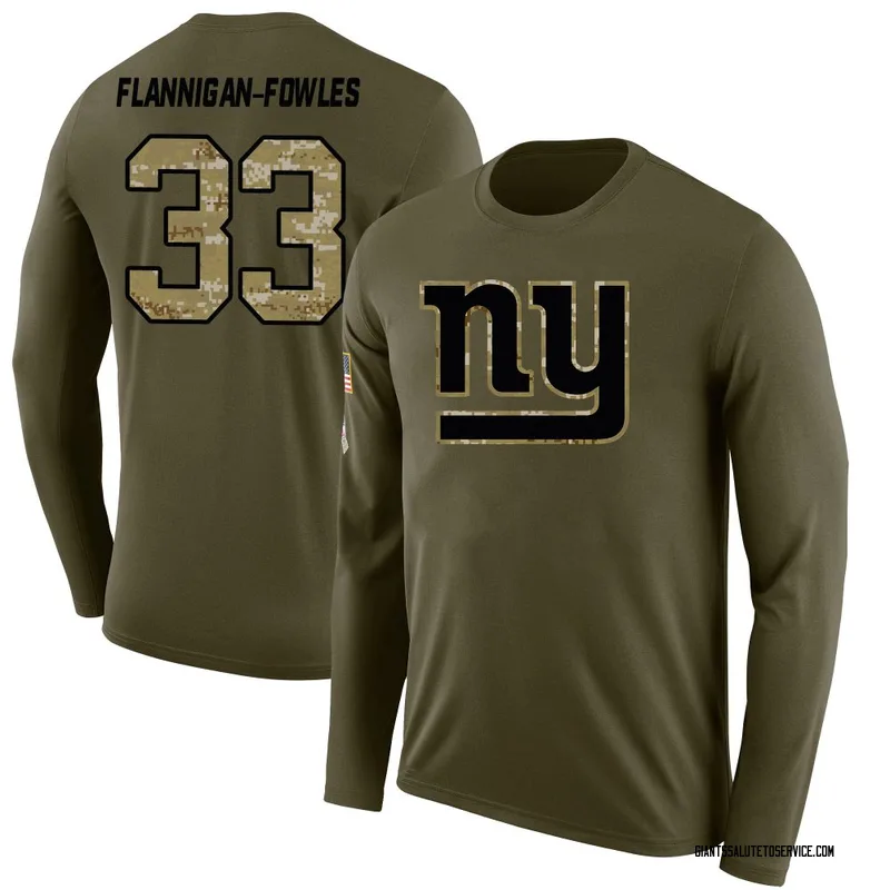 Youth Demetrius Flannigan-Fowles New York Giants Legend Olive Salute to Service Sideline Long Sleeve T-Shirt
