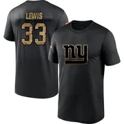 Youth Dion Lewis New York Giants Black 2020 Salute To Service Performance T-Shirt