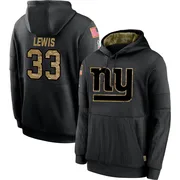 Youth Dion Lewis New York Giants Black 2020 Salute to Service Sideline Performance Pullover Hoodie