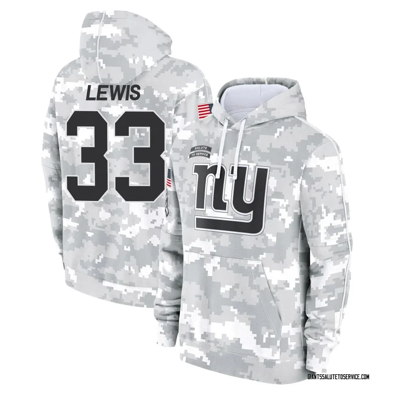 Youth Dion Lewis New York Giants Camo Arctic 2024 Salute to Service Club Fleece Pullover Hoodie