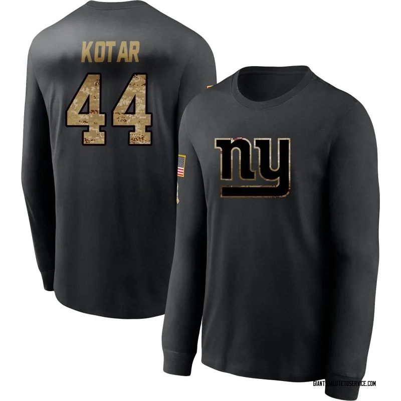 Youth Doug Kotar New York Giants Black 2020 Salute To Service Sideline Performance Long Sleeve T-Shirt