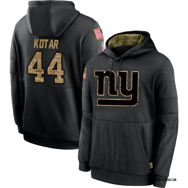 Youth Doug Kotar New York Giants Black 2020 Salute to Service Sideline Performance Pullover Hoodie