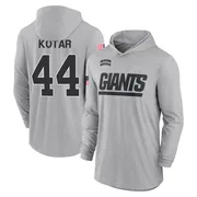 Youth Doug Kotar New York Giants Gray 2024 Salute to Service Lightweight Performance Long Sleeve Hooded T-Shirt