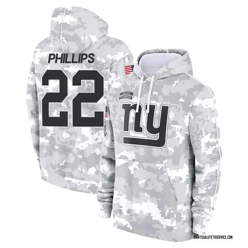 Youth Dru Phillips New York Giants Camo Arctic 2024 Salute to Service Club Fleece Pullover Hoodie