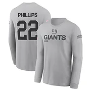 Youth Dru Phillips New York Giants Gray 2024 Salute to Service Long Sleeve T-Shirt