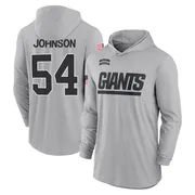 Youth Dyontae Johnson New York Giants Gray 2024 Salute to Service Lightweight Performance Long Sleeve Hooded T-Shirt