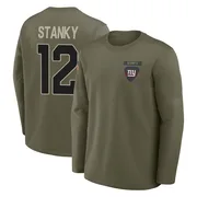 Youth Eddie Stanky New York Giants Olive 2025 Salute to Service Sideline Coaches Long Sleeve T-Shirt