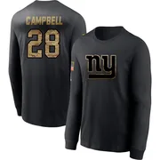 Youth Elijah Campbell New York Giants Black 2020 Salute To Service Sideline Performance Long Sleeve T-Shirt