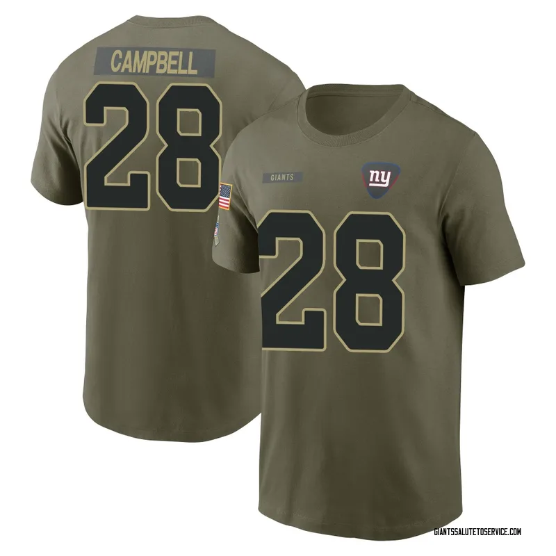 Youth Elijah Campbell New York Giants Olive 2025 Salute to Service Name & Number T-Shirt