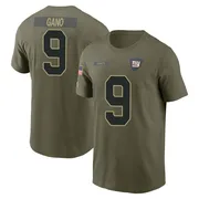 Youth Graham Gano New York Giants Olive 2025 Salute to Service Name & Number T-Shirt