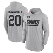Youth Greg Newsome II New York Giants Gray 2024 Salute to Service Lightweight Performance Long Sleeve Hooded T-Shirt