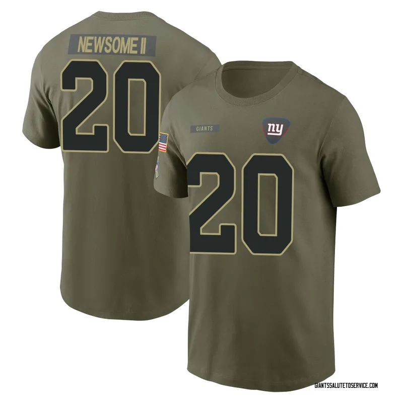 Youth Greg Newsome II New York Giants Olive 2025 Salute to Service Name & Number T-Shirt