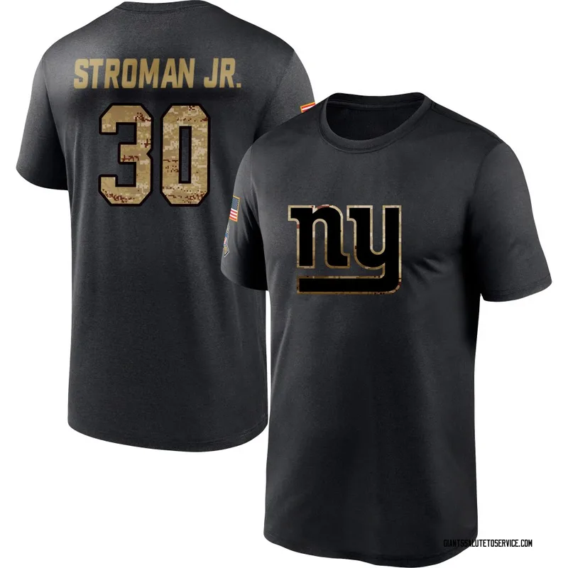 Youth Greg Stroman Jr. New York Giants Black 2020 Salute To Service Performance T-Shirt