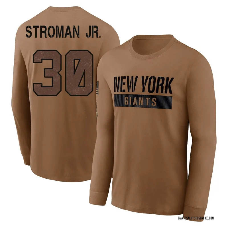 Youth Greg Stroman Jr. New York Giants Brown 2023 Salute To Service Long Sleeve T-Shirt