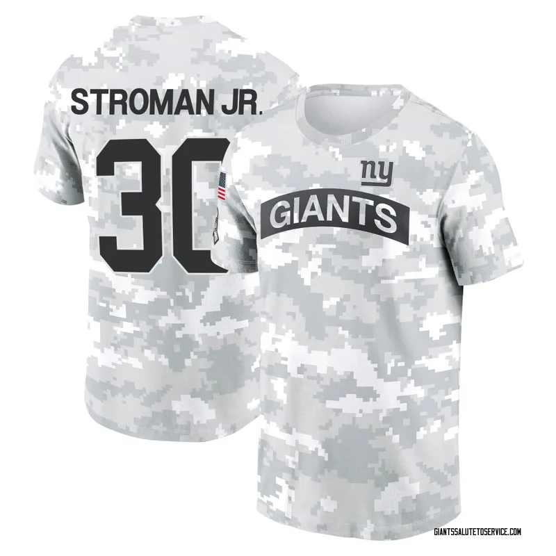 Youth Greg Stroman Jr. New York Giants Camo Arctic 2024 Salute to Service Performance T-Shirt