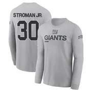 Youth Greg Stroman Jr. New York Giants Gray 2024 Salute to Service Long Sleeve T-Shirt