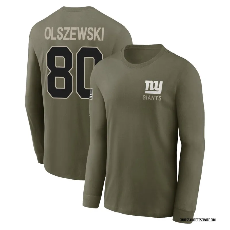 Youth Gunner Olszewski New York Giants Olive 2025 Salute to Service Sideline Long Sleeve T-Shirt