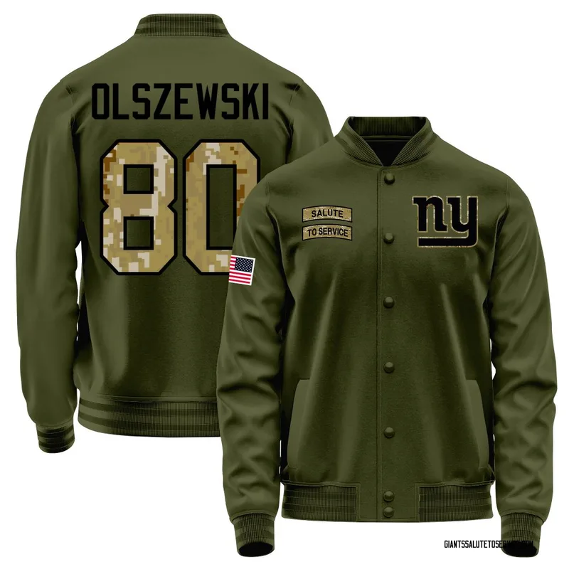 Youth Gunner Olszewski New York Giants Olive Salute to Service Sideline Performance Jacket