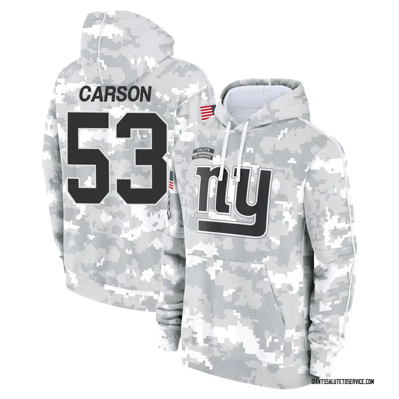 Youth Harry Carson New York Giants Camo Arctic 2024 Salute to Service Club Fleece Pullover Hoodie