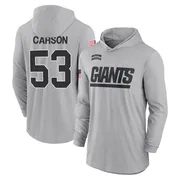 Youth Harry Carson New York Giants Gray 2024 Salute to Service Lightweight Performance Long Sleeve Hooded T-Shirt