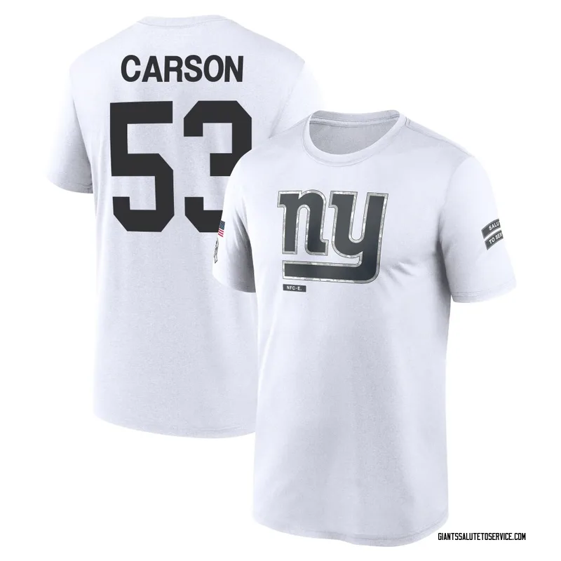 Youth Harry Carson New York Giants Legend White 2024 Salute to Service Performance T-Shirt