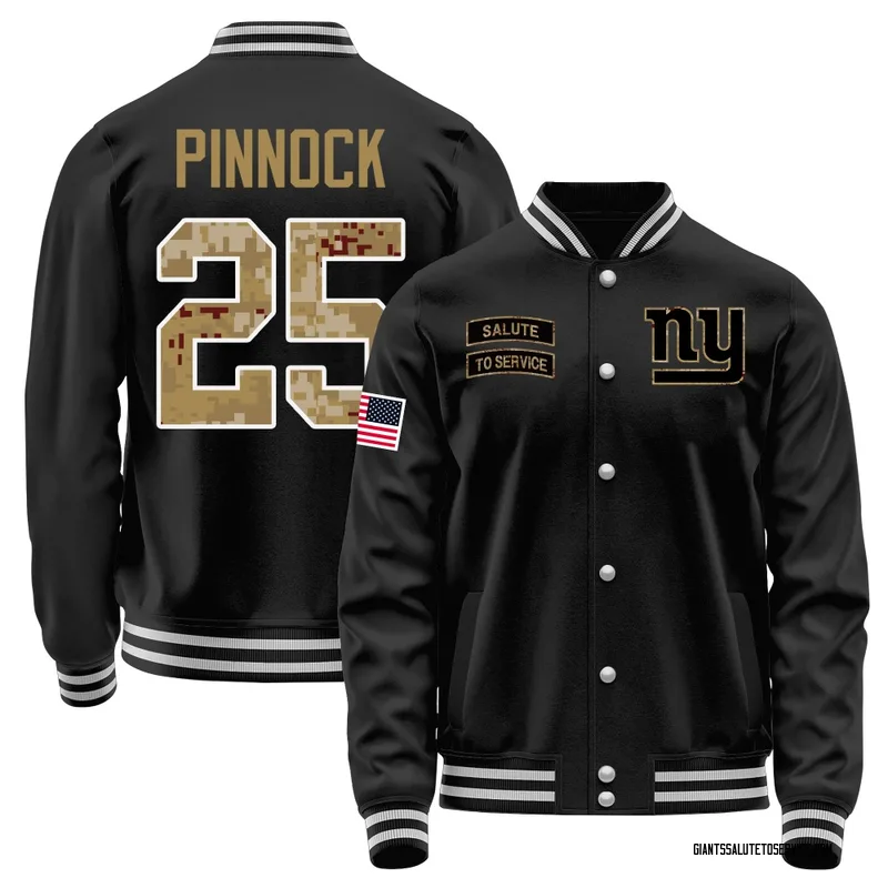 Youth Jason Pinnock New York Giants Black Salute to Service Sideline Performance Jacket