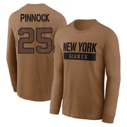 Youth Jason Pinnock New York Giants Brown 2023 Salute To Service Long Sleeve T-Shirt