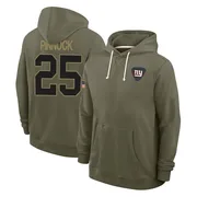 Youth Jason Pinnock New York Giants Olive 2025 Salute to Service Hoodie