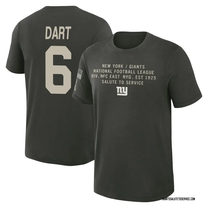 Youth Jaxson Dart New York Giants Green Dark/ 2025 Salute to Service Sideline Slub T-Shirt