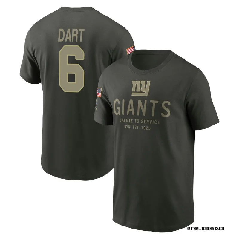 Youth Jaxson Dart New York Giants Green Forest/ 2025 Salute to Service Sideline Primary Edge T-Shirt