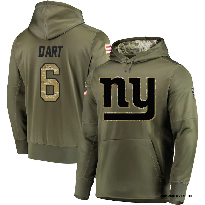 Youth Jaxson Dart New York Giants Olive Salute to Service Pullover Hoodie