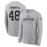 Youth Jermaine Terry II New York Giants Gray 2024 Salute to Service Long Sleeve T-Shirt