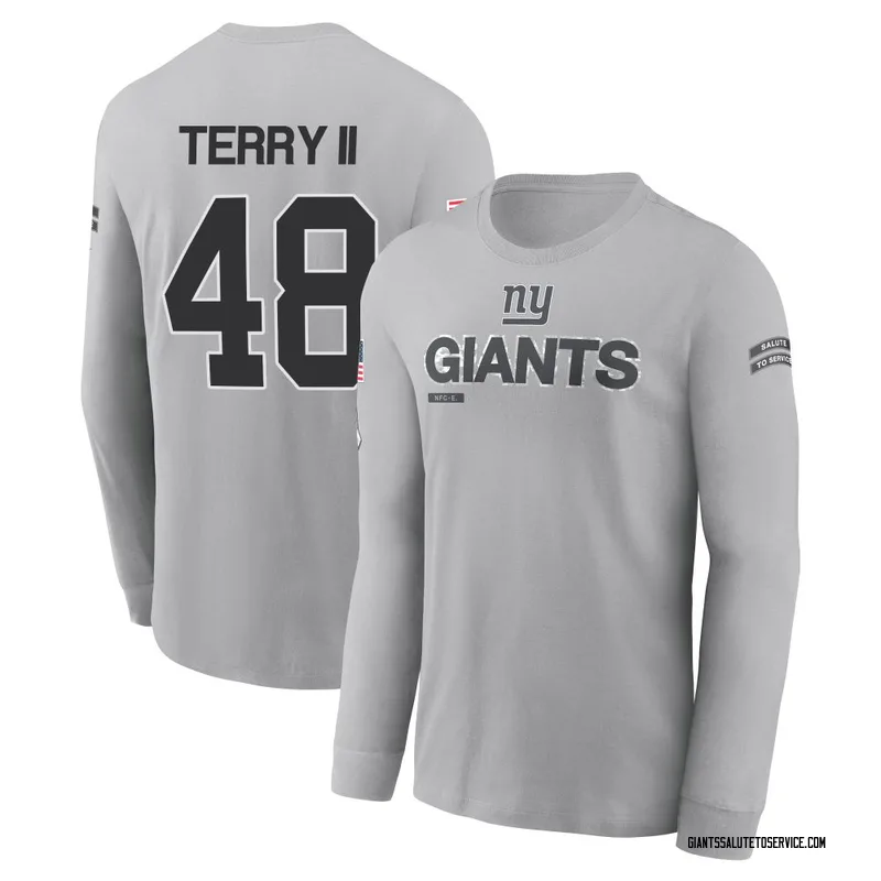 Youth Jermaine Terry II New York Giants Gray 2024 Salute to Service Long Sleeve T-Shirt