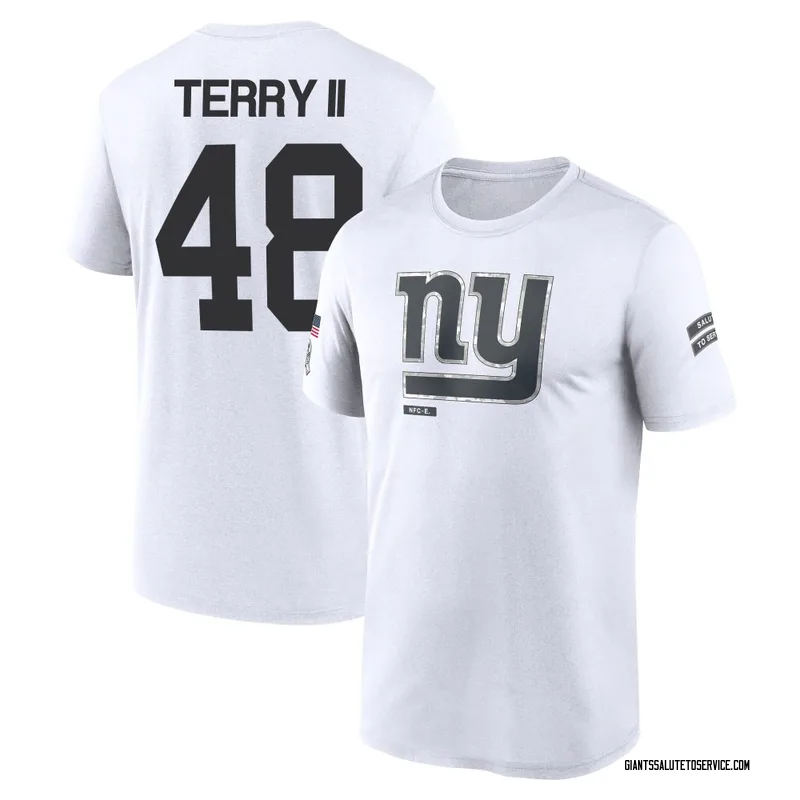 Youth Jermaine Terry II New York Giants Legend White 2024 Salute to Service Performance T-Shirt