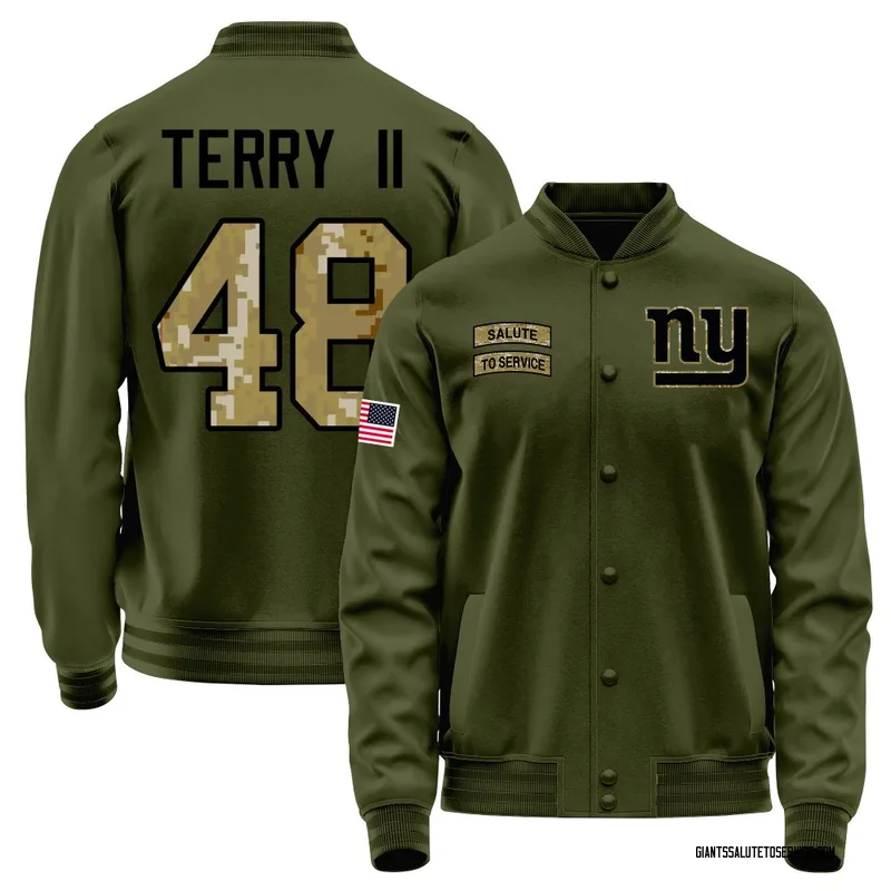 Youth Jermaine Terry II New York Giants Olive Salute to Service Sideline Performance Jacket