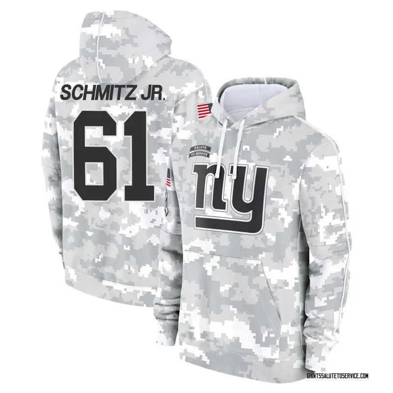 Youth John Michael Schmitz Jr. New York Giants Camo Arctic 2024 Salute to Service Club Fleece Pullover Hoodie