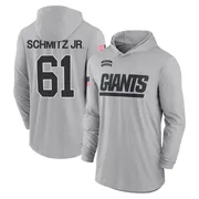 Youth John Michael Schmitz Jr. New York Giants Gray 2024 Salute to Service Lightweight Performance Long Sleeve Hooded T-Shirt