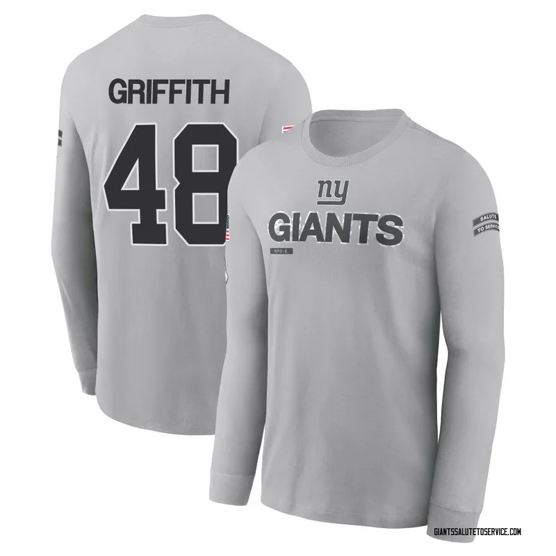 Youth Jonas Griffith New York Giants Gray 2024 Salute to Service Long Sleeve T-Shirt