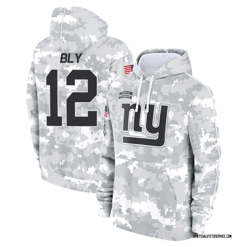 Youth Jordan Bly New York Giants Camo Arctic 2024 Salute to Service Club Fleece Pullover Hoodie