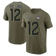Youth Jordan Bly New York Giants Olive 2025 Salute to Service Name & Number T-Shirt