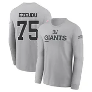 Youth Joshua Ezeudu New York Giants Gray 2024 Salute to Service Long Sleeve T-Shirt