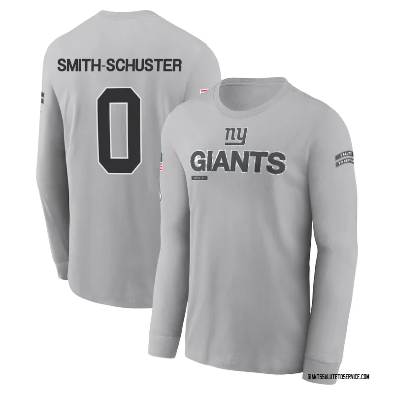 Youth JuJu Smith-Schuster New York Giants Gray 2024 Salute to Service Long Sleeve T-Shirt