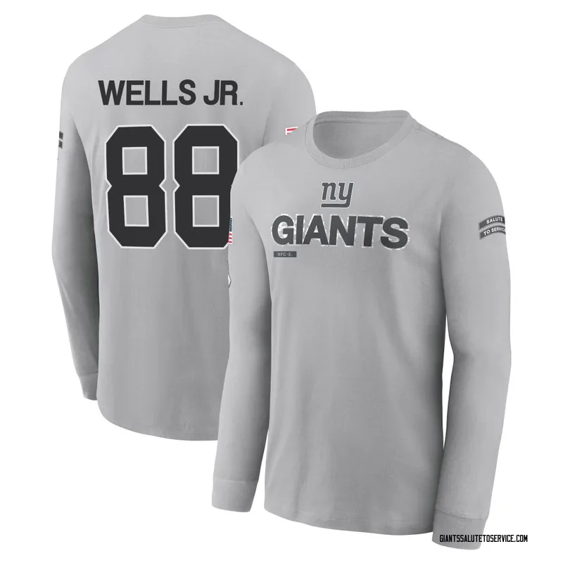 Youth Juice Wells Jr. New York Giants Gray 2024 Salute to Service Long Sleeve T-Shirt