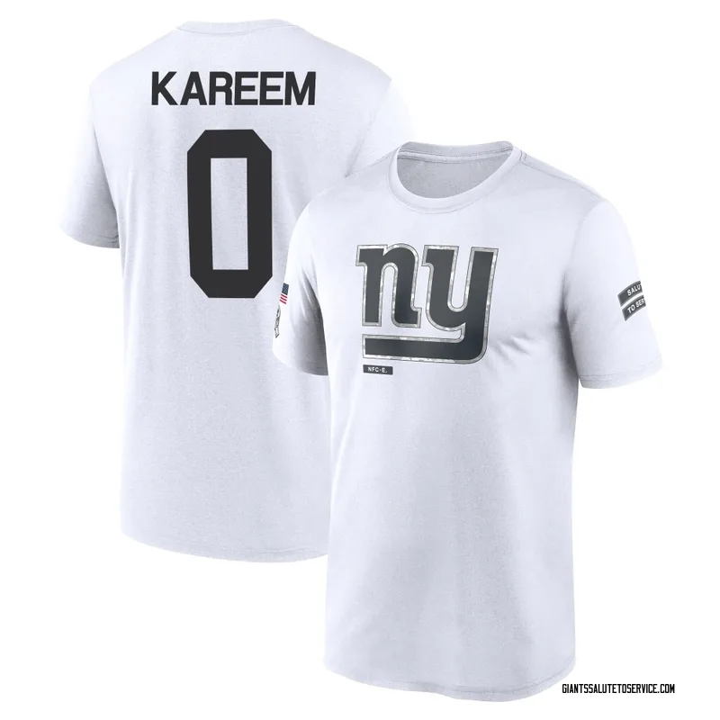 Youth Khalid Kareem New York Giants Legend White 2024 Salute to Service Performance T-Shirt