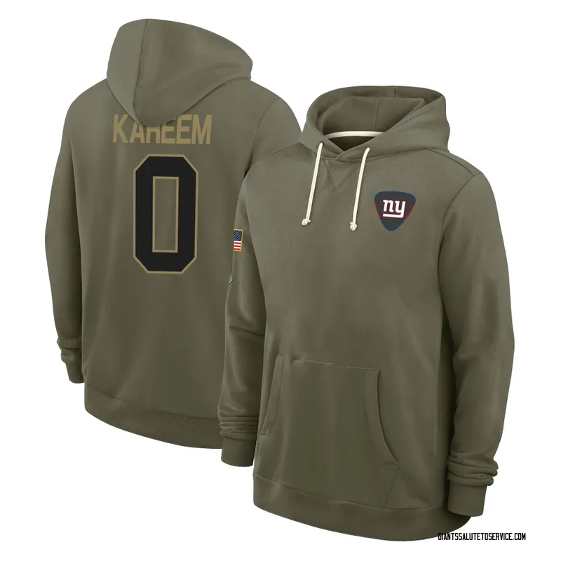 Youth Khalid Kareem New York Giants Olive 2025 Salute to Service Hoodie
